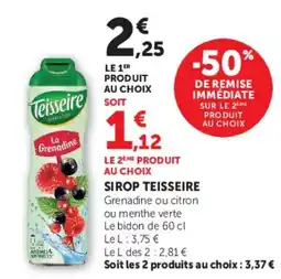 Hyper U Teisseire Sirop offre