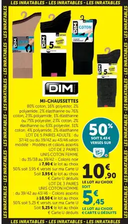 Hyper U Dim mi-chaussettes offre