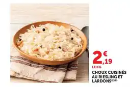 Hyper U Choux cuisinés au riesling et lardons offre