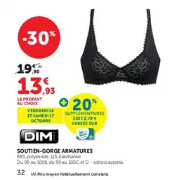 Super U DIM SOUTIEN-GORGE ARMATURES offre
