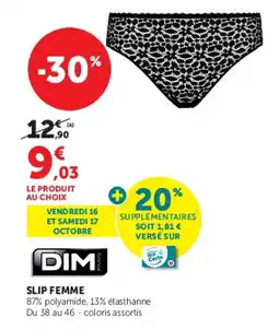 Super U DIM SLIP FEMME offre