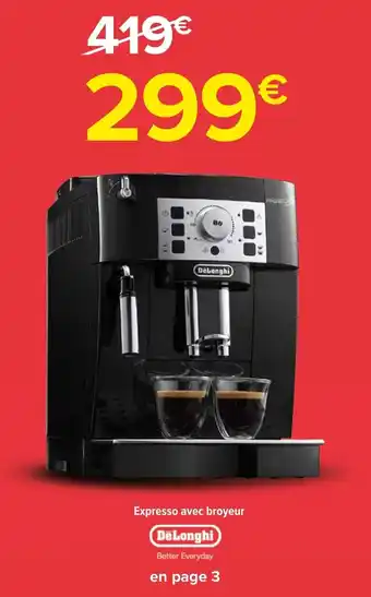 Carrefour Expresso avec broyeur offre