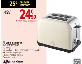 Carrefour Grille pain rétro offre