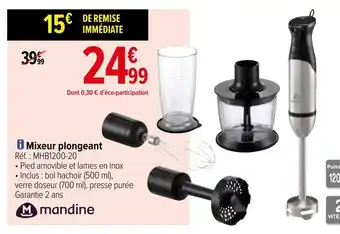 Carrefour Mixeur plongeant offre