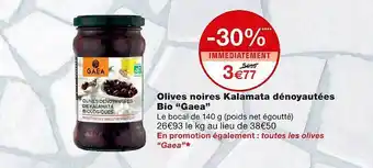 Monoprix Olives Noires Kalamata Dénoyautées Bio offre