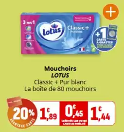 Coccimarket LOTUS Mouchoirs Classic + Pur blanc offre