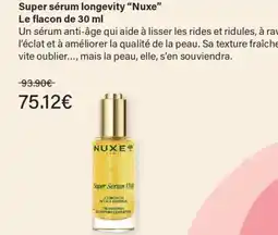 Monoprix Nuxe Super sérum longévity offre