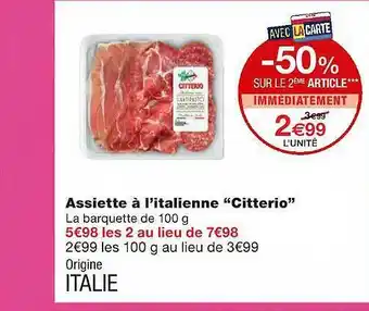 Monoprix Assiette à L'italienne offre