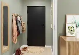 Brico Dépôt Porte d'entrée aluminium gris nio 90g h215 gauche offre