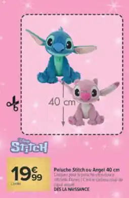 Carrefour Stitch Peluche Stitch ou Angel offre