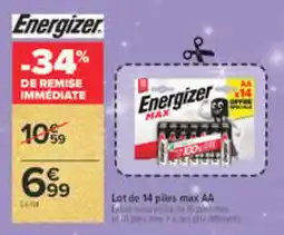 Carrefour Energizer piles max AA offre