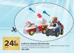 Carrefour Pat Patrouille Coffret 2 véhicules offre