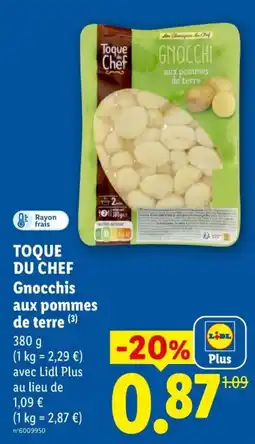Lidl TOQUE DU CHEF Gnocchis aux pommes de terre offre