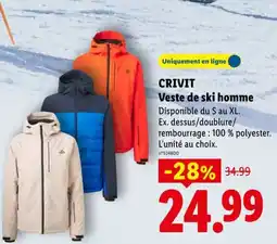Lidl CRIVIT Veste de ski homme offre
