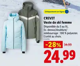 Lidl CRIVIT Veste de ski femme offre