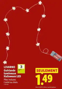 Lidl Livarno guirlande lumineuse halloween led offre