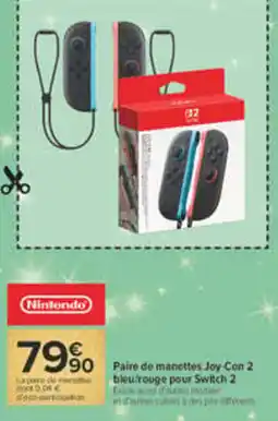 Carrefour Nintendo Paire de manettes Joy-Con 2 offre