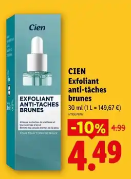 Lidl Cien Exfoliant anti-tâches brunes offre