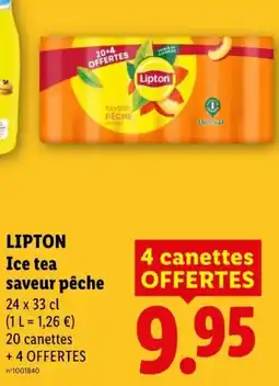 Lidl LIPTON Ice tea saveur pêche offre