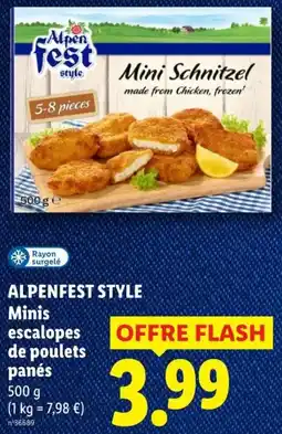 Lidl Alpenfest Style Minis escalopes de poulets panés offre