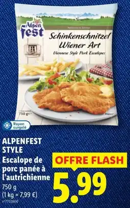 Lidl Alpenfest Escalope de porc panée à l'autrichienne offre