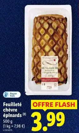 Lidl Traiteur Frais Feuilleté épinards & fromage de chèvre offre