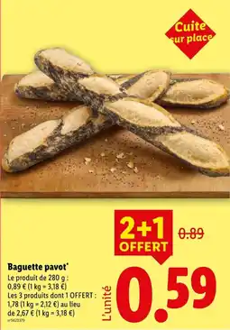 Lidl Baguette pavot offre
