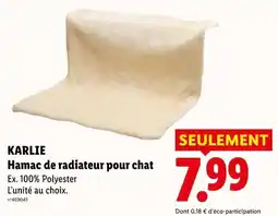 Lidl KARLIE Hamac de radiateur pour chat offre