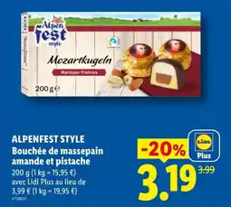 Lidl ALPENFEST STYLE Bouchée de massepain amande et pistache offre