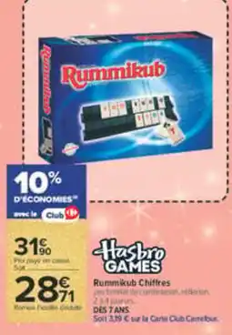 Carrefour Rummikub Rummikub Chiffres offre