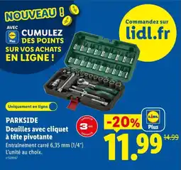 Lidl PARKSIDE Douilles avec cliquet à tête pivotante offre