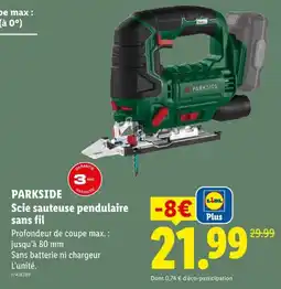 Lidl PARKSIDE Scie sauteuse pendulaire sans fil offre