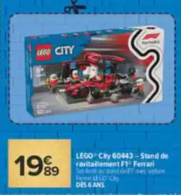 Carrefour LEGO City Stand de ravitaillement F1 Ferrari offre