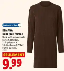 Lidl ESMARA Robe-pull femme offre