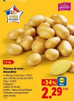 Lidl Princesse Amandine Pomme de terre offre
