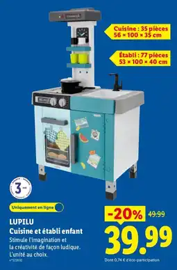 Lidl LUPILU Cuisine et établi enfant offre