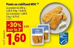 Lidl Panés au cabillaud MSC offre