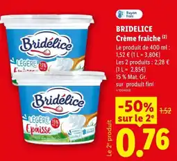 Lidl Bridélice Crème fraîche offre