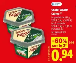 Lidl Saint Agur Crème offre