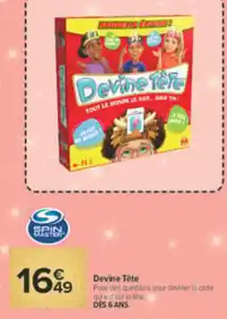 Carrefour Spin Master Devine Tête offre