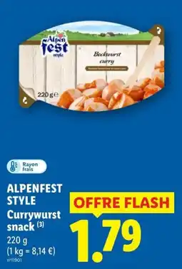 Lidl Alpenfest Currywurst snack offre
