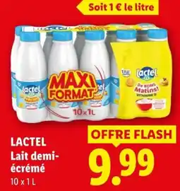 Lidl Lactel Lait demi-écrémé offre