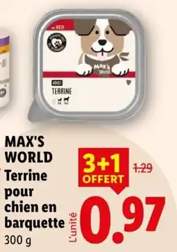 Lidl MAX'S WORLD Terrine pour chien offre