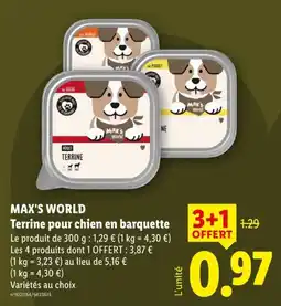 Lidl MAX'S WORLD Terrine pour chien offre