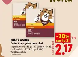 Lidl Mila's World Émincés en gelée pour chat offre