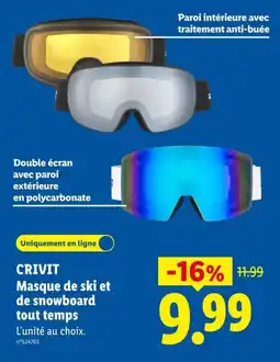 Lidl CRIVIT Masque de ski et de snowboard offre