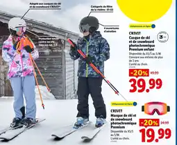 Lidl CRIVIT Casque de ski et de snowboard photochromique Premium enfant offre