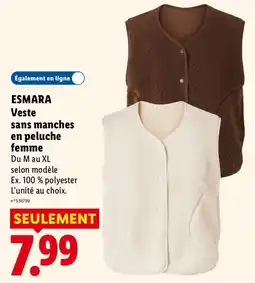 Lidl ESMARA Veste sans manches en peluche femme offre