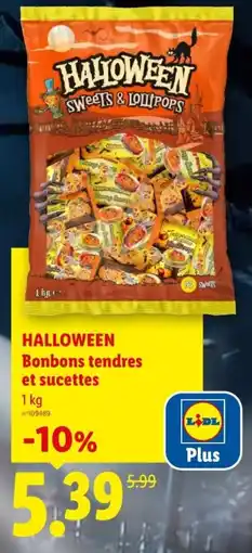 Lidl Halloween bonbons tendres et sucettes offre