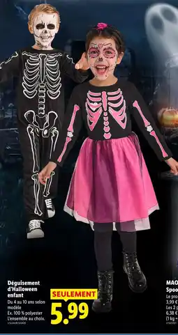 Lidl Déguisement d'halloween enfant offre